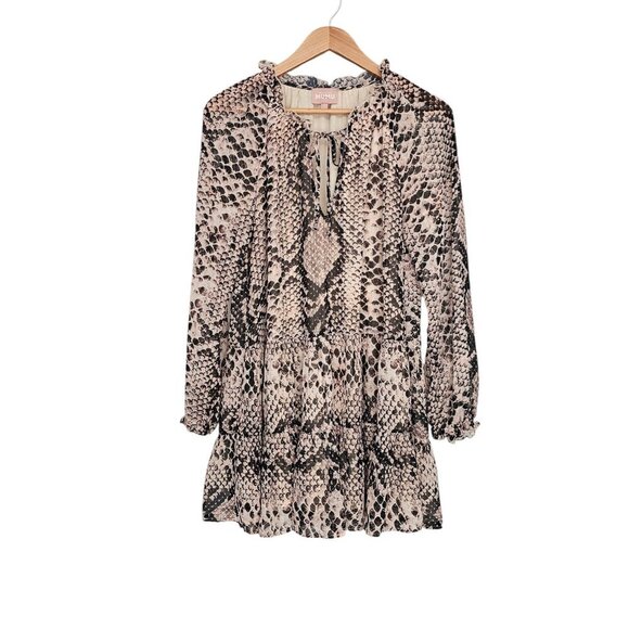 Women's - Show Me You Mumu Snake Print Long Sleeve Mini Dress, Size Small - Picture 1 of 10